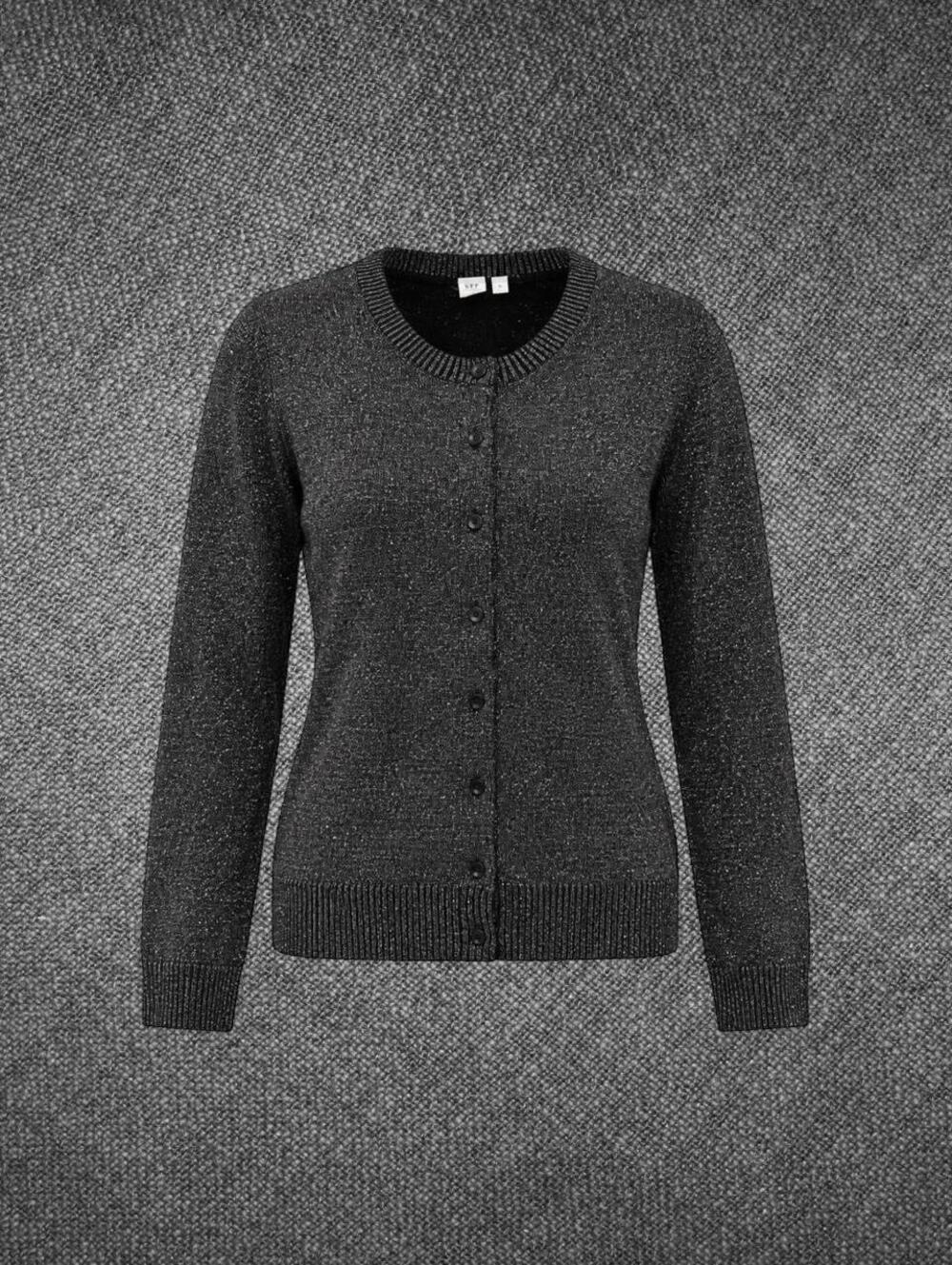 Gap Black Silver Metallic Sparkle Button Front Cardigan